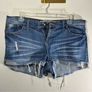 Refuge Denim Distressed Cutoff Jean Shorts Medium Wash Size 13